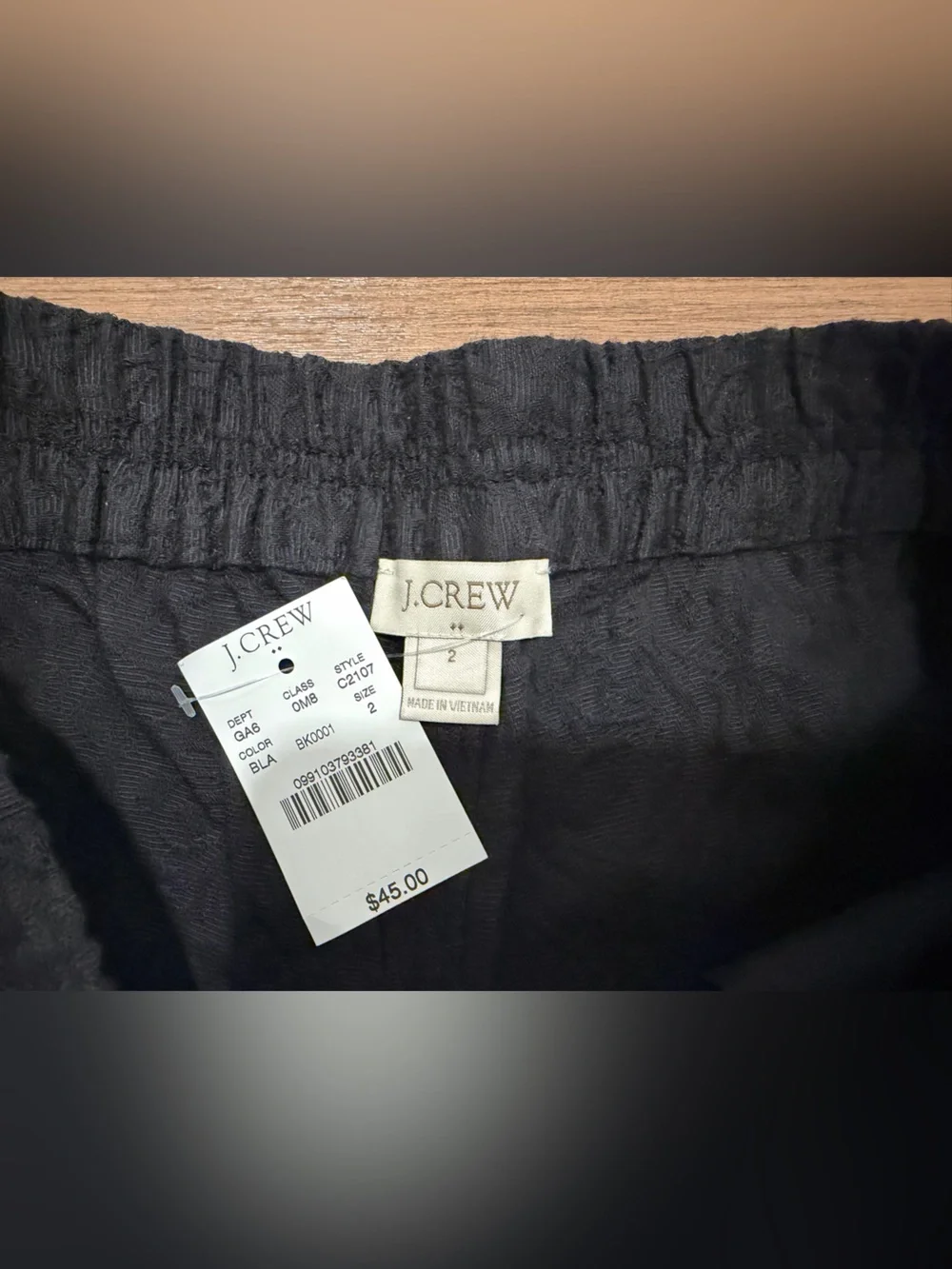 J. Crew Black High-Waist Paisley Textured Shorts NWT